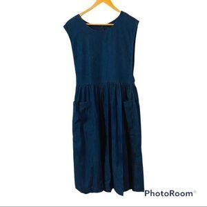 Vintage 80/90s Willowbend jumper denim front pocketed dress made in USA